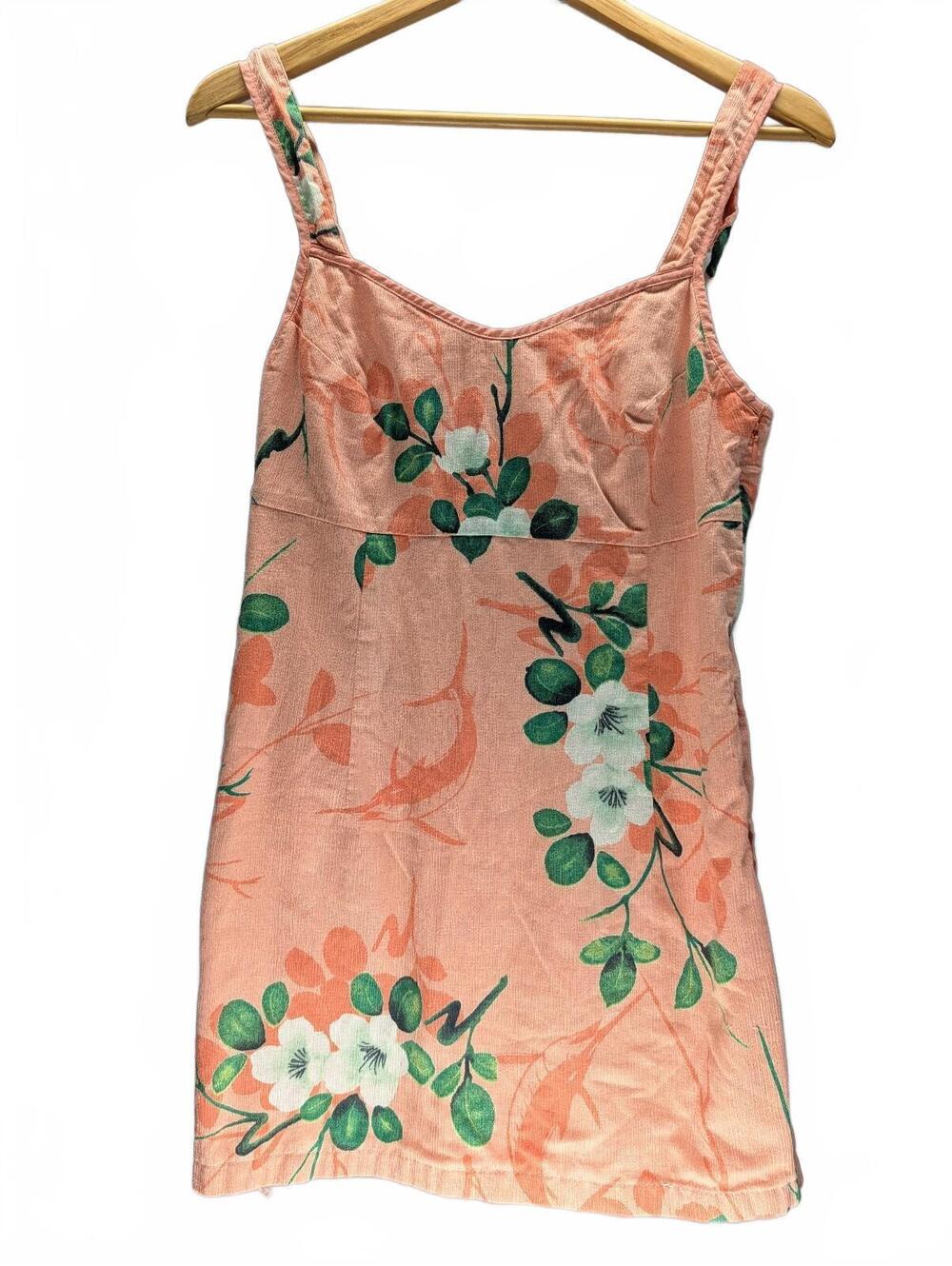 Columbia Peach Floral Sleeveless Sundress w Adjustable Strap